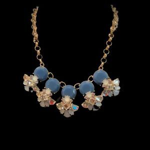 Blue and gold Nordstrom statement necklace